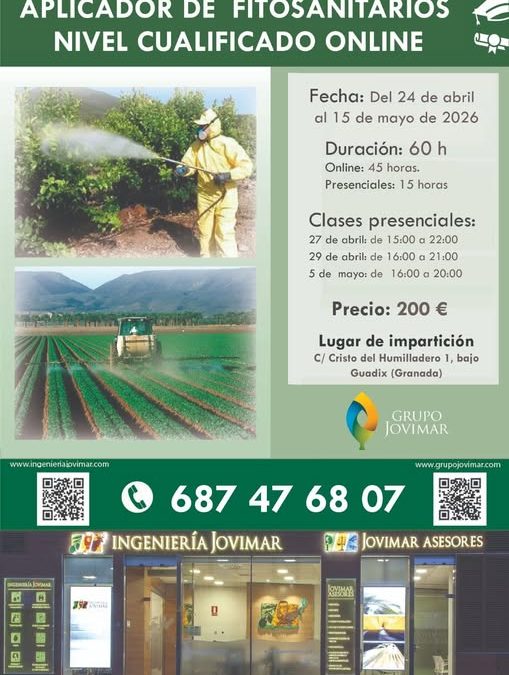 CURSO APLICADOR DE FITOSANITARIOS NIVEL CUALIFICADO ON LINE